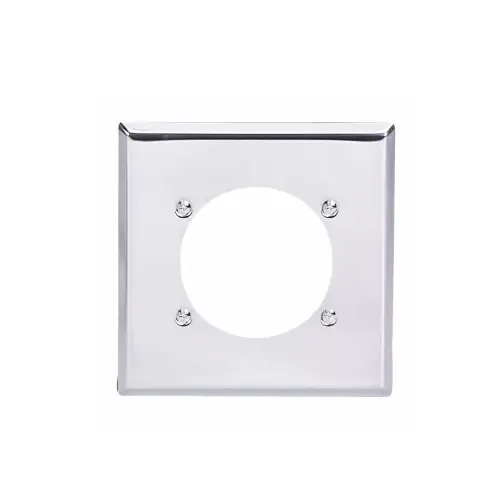 Eaton Wiring 2-Gang Wallplate w/ 2" Center Hole, Standard, Chrome Final Sale