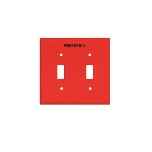 Eaton Wiring 2-Gang Emergency Toggle Wall Plate, Mid-Size, Red Best Seller