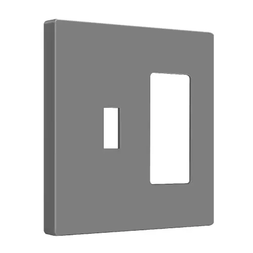 Enerlites 2-Gang Combination Wall Plate, Toggle/Decora, Screwless, Gray Deal