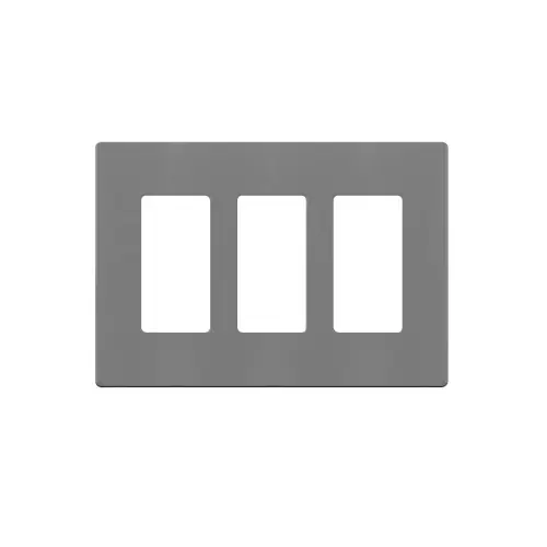 Fast Shipping Enerlites 3-Gang Standard Wall Plate, Decora/GFCI, Screwless, Gray
