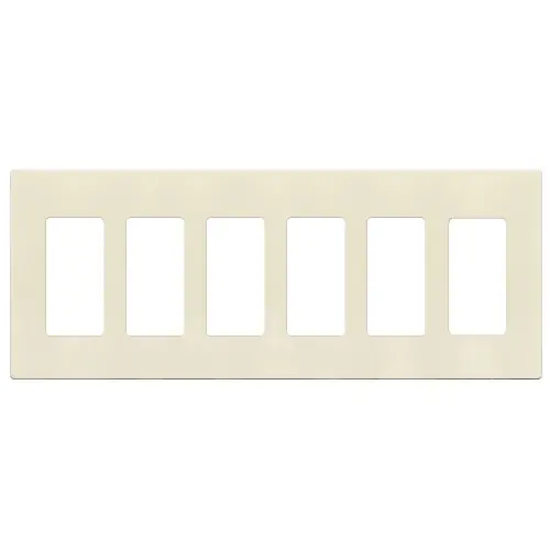 Certified Enerlites 6-Gang Standard Wall Plate, Decora/GFCI, Screwless, Light Almond