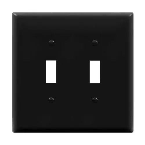 Crafted Enerlites 2-Gang Mid-Size Wall Plate, Toggle, Black