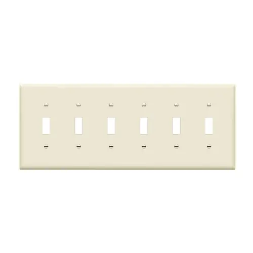 Enerlites 6-Gang Mid-Size Wall Plate, Toggle, Light Almond Get Yours
