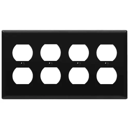 Sale Enerlites 4-Gang Mid-Size Wall Plate, Duplex, Black
