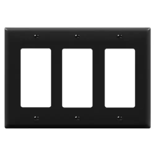 Same Day Shipping Enerlites Mid Size Decorator/GFCI Wall Plate, 3 Gang, Matte Black