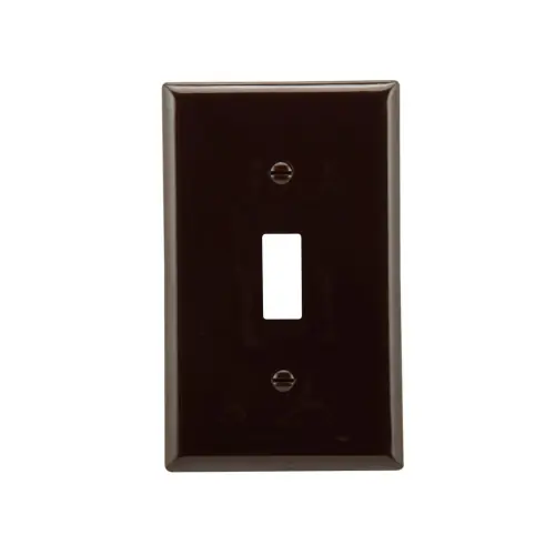 Eaton Wiring 1-Gang Wall Plate, Toggle, Standard, Nylon, Brown Money Back Guarantee