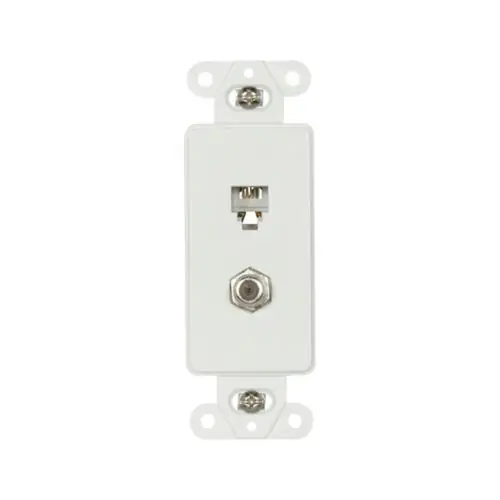 Eaton Wiring Decorator Insert w/ Jack & Coaxial Adapter, 4 Conductor, Black Viral