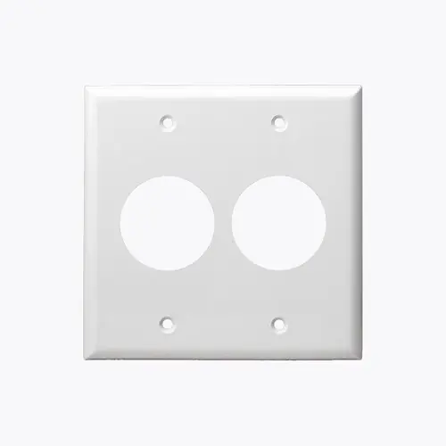 Enerlites White 2-Gang Single Receptacle Plastic Straight Blade Plastic Wall Plate Affordable