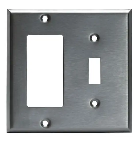 Enerlites Stainless Steel Combination 2-Gang GFCI & Toggle Metal Wall Plate Seasonal Sale