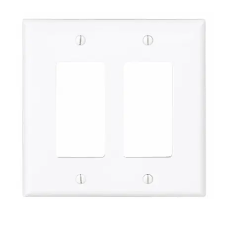 Reduced Price Eaton Wiring Mid-Size 2-Gang Duplex Decorator Polycarbonate Wallplate, White