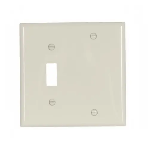 Eaton Wiring 2-Gang Toggle & Blank Wall Plate, Standard, Almond Top Pick