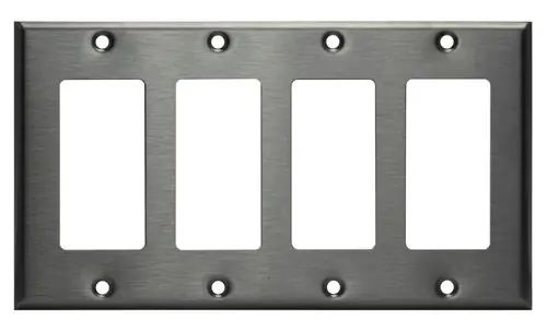 Direct From Factory Enerlites Stainless Steel 4-Gang Single GFCI Metal Wall Plate