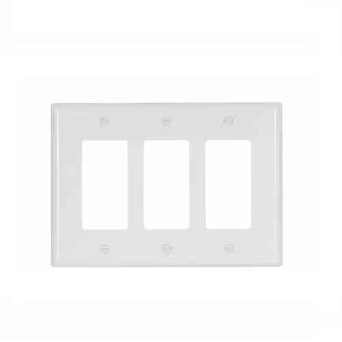 Eaton Wiring 3-Gang Mid-Size Decorator Wallplate, White High Quality