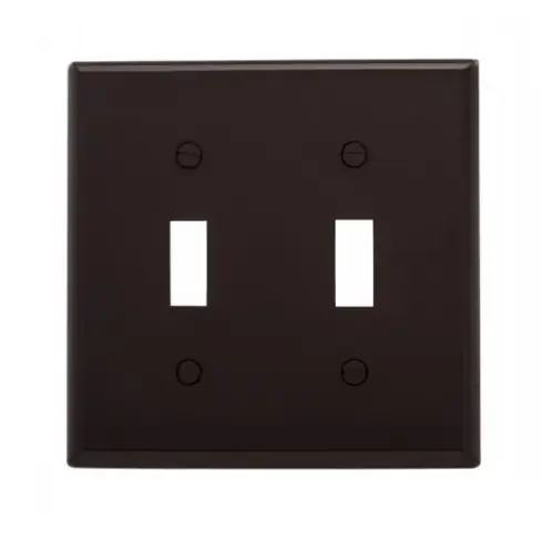 Time-Limited Eaton Wiring 2-Gang Double Toggle Switch Wall Plate, Standard, Brown