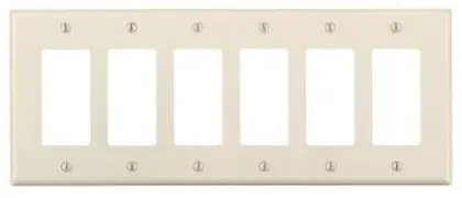 Free Shipping GP 6-Gang Plastic Rocker Switch Wall Plate, Almond