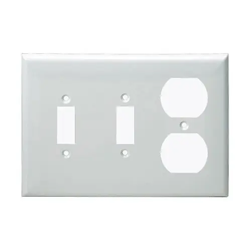 Weekend Sale Enerlites White 3-Gang 2-Toggle and Duplex Receptacles Plastic Wall Plates
