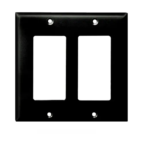 Premium Enerlites Black 2-Gang Mid-Size Decorator/GFCI Plastic Wall plates
