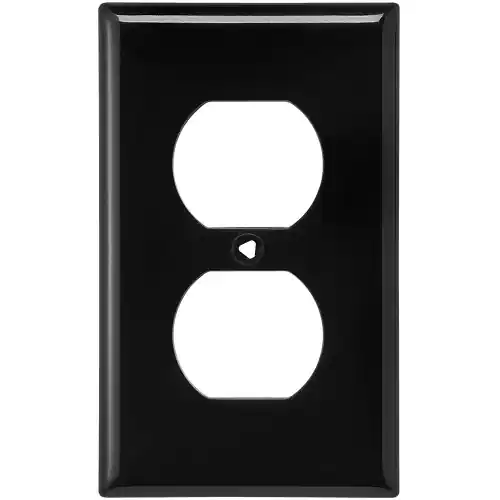 Get Yours Eaton Wiring 1-Gang Duplex Wallplate, Standard, Black