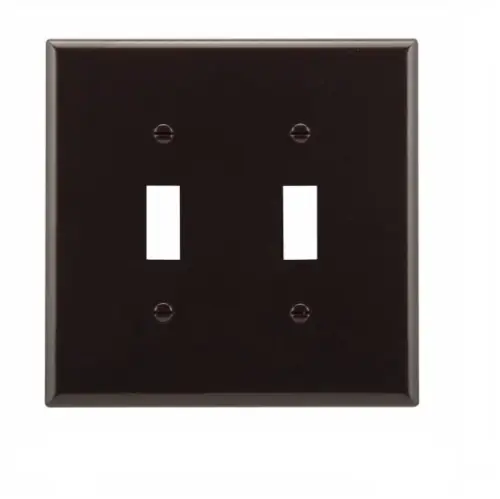 Eaton Wiring 2-Gang Mid-Switch Toggle Switch Wallplate, Brown Best Choice