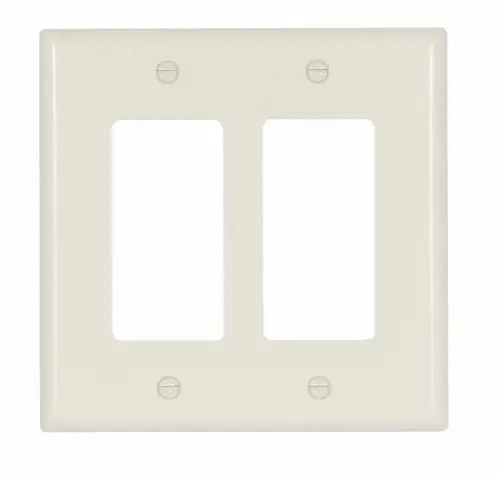 Eaton Wiring 2-Gang Mid-Size Decorator Wallplate, Almond While Supplies Last