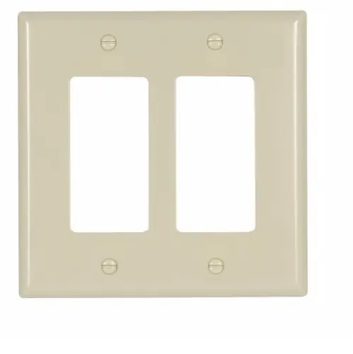 Editor’s Pick Eaton Wiring 2-Gang Mid-Size Decorator Wallplate, Ivory