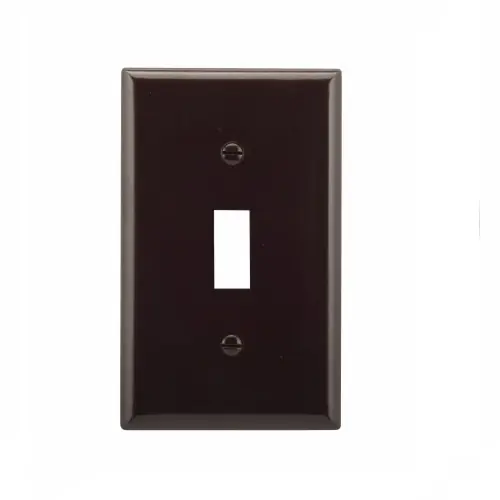 Editor’s Pick Eaton Wiring 1-Gang Thermoset Toggle Switch Wallplate, Brown