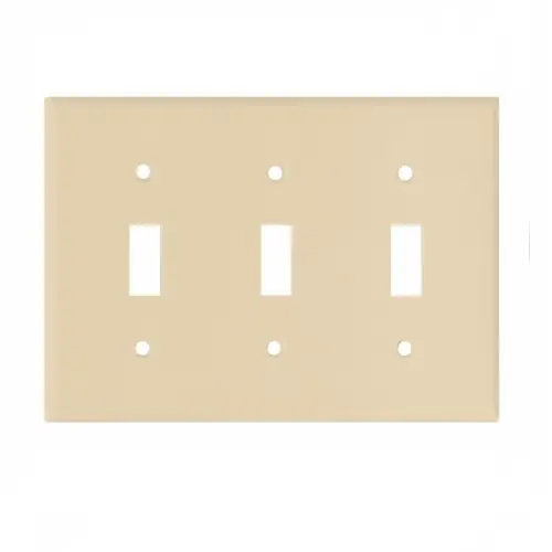 Eaton Wiring 3-Gang Thermoset Toggle Switch Wallplate, Ivory Best Seller