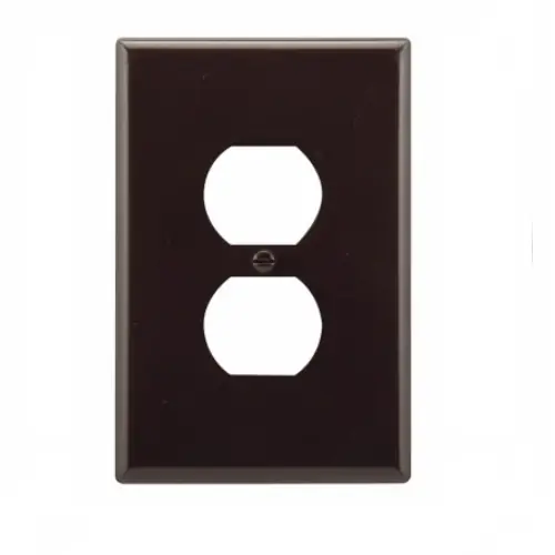 Best Choice Eaton Wiring 1-Gang Thermoset Oversize Duplex Receptacle Wallplate, Brown
