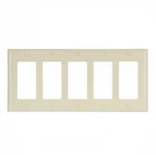 Eaton Wiring 5-Gang Thermoset Decorator Wallplate, Ivory Discount