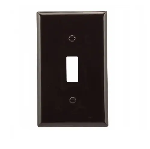 Exclusive Eaton Wiring 1-Gang Toggle Switch Wall Plate, Standard, Brown
