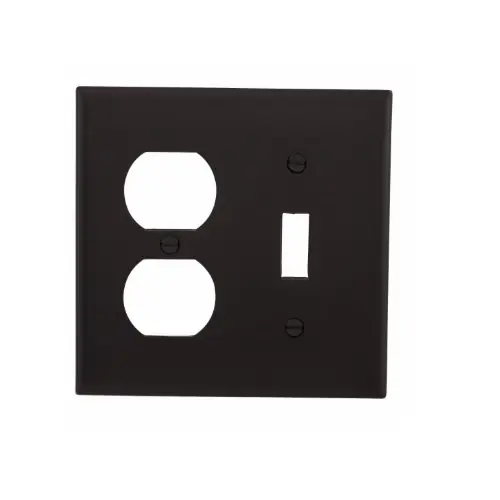 Buy Today Eaton Wiring 2-Gang Toggle & Duplex Wall Plate, Standard, Brown