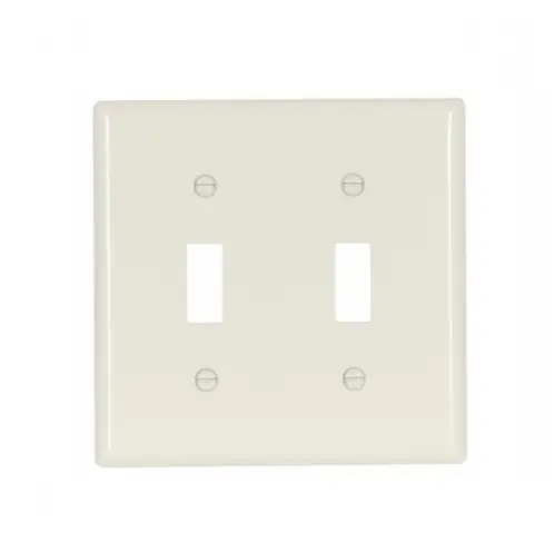 Trusted Brand Eaton Wiring 2-Gang Double Toggle Switch Wall Plate, Standard, Light Almond