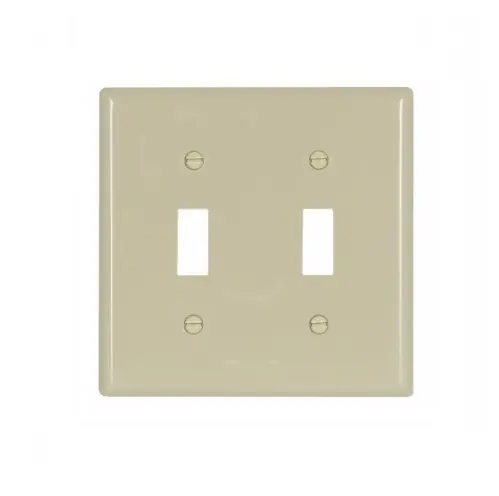 Eaton Wiring 2-Gang Double Toggle Switch Wall Plate, Standard, Ivory Popular
