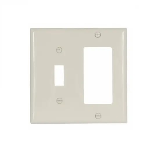 Eaton Wiring 2-Gang Wall Plate, Toggle & Decora, Standard, Light Almond Bargain