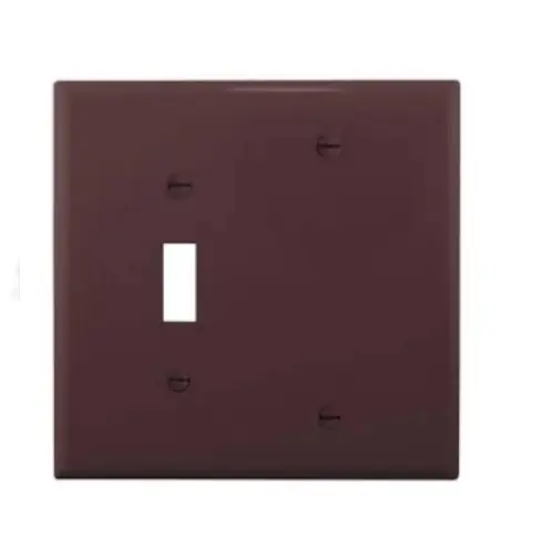 Special Discount Eaton Wiring 2-Gang Combination Wall Plate, Toggle & Blank, Mid-Size, Brown