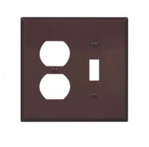 Last Chance Eaton Wiring 2-Gang Combination Wall Plate, Toggle & Duplex, Mid-Size, Brown
