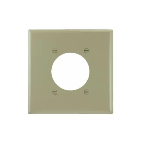 Genuine Eaton Wiring 2-Gang Power Outlet Wall Plate, Mid-Size, 2.15" Hole, Ivory