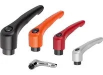Holiday Sale KIPP K0122.2A33 ADJUSTABLE HANDLE SIZE:2 5/16-18 ZINC SILVER MET POWDER COATED COMP:STEEL BLACK OXIDIZED