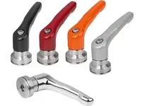 KIPP K1626.4103 ADJUSTABLE HANDLE WITH CLAMP FORCE INTENSIF SIZE:4 M10 ZINC SILVER MET POWDER COATED COMP:STAINLESS STEEL Certified