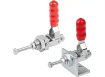 KIPP K1547.02000 PUSH-PULL CLAMP STANDARD WITH MOUNTING BRACKET F2=2000 STEEL GALVANIZED AND PASSIVATED COMP:PLASTIC COMP:RED Final Sale