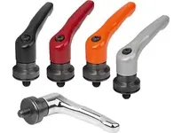 Best Seller KIPP K1599.5126X20 ADJUSTABLE HANDLE WITH CLAMP FORCE INTENSIF SIZE:5 M12X20 ZINC SILVER HIGH-GLOSS CHROMED COMP:STEEL BLACK